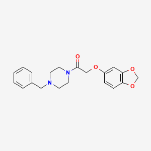 molecular formula C20H22N2O4 B5454791 1-[(1,3-benzodioxol-5-yloxy)acetyl]-4-benzylpiperazine 