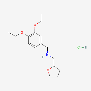 molecular formula C16H26ClNO3 B5454827 N-[(3,4-diethoxyphenyl)methyl]-1-(oxolan-2-yl)methanamine;hydrochloride 