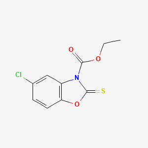 molecular formula C10H8ClNO3S B5454866 ETHYL 5-CHLORO-2-SULFANYLIDENE-2,3-DIHYDRO-1,3-BENZOXAZOLE-3-CARBOXYLATE 