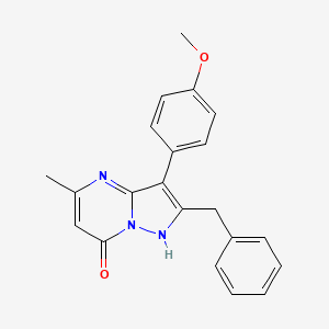 molecular formula C21H19N3O2 B5454869 2-benzyl-3-(4-methoxyphenyl)-5-methyl-1H-pyrazolo[1,5-a]pyrimidin-7-one 