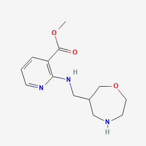 molecular formula C13H19N3O3 B5454898 methyl 2-[(1,4-oxazepan-6-ylmethyl)amino]nicotinate hydrochloride 