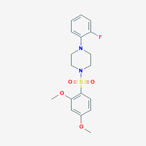 1-(2,4-DIMETHOXYBENZENESULFONYL)-4-(2-FLUOROPHENYL)PIPERAZINE