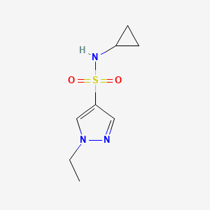 molecular formula C8H13N3O2S B5454912 N-cyclopropyl-1-ethyl-1H-pyrazole-4-sulfonamide 