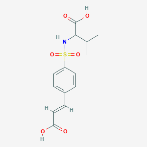 molecular formula C14H17NO6S B5454915 2-[[4-[(E)-2-carboxyethenyl]phenyl]sulfonylamino]-3-methylbutanoic acid 