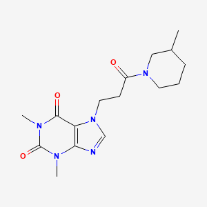 molecular formula C16H23N5O3 B5454928 1,3-dimethyl-7-[3-(3-methylpiperidin-1-yl)-3-oxopropyl]-3,7-dihydro-1H-purine-2,6-dione 