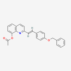 molecular formula C26H21NO3 B5454935 2-{2-[4-(benzyloxy)phenyl]vinyl}-8-quinolinyl acetate 