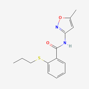 molecular formula C14H16N2O2S B5454940 N-(5-methyl-1,2-oxazol-3-yl)-2-(propylsulfanyl)benzamide 