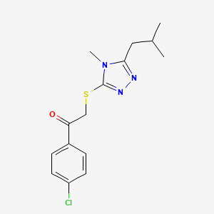 1-(4-Chlorophenyl)-2-[[4-methyl-5-(2-methylpropyl)-1,2,4-triazol-3-yl]sulfanyl]ethanone