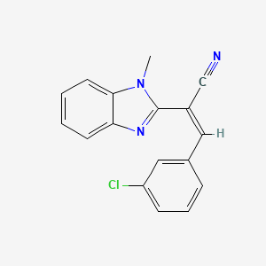 molecular formula C17H12ClN3 B5455008 3-(3-chlorophenyl)-2-(1-methyl-1H-benzimidazol-2-yl)acrylonitrile 