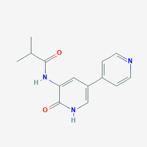 molecular formula C14H15N3O2 B545501 2-甲基-N-(2-氧代-5-吡啶-4-基-1H-吡啶-3-基)丙酰胺 