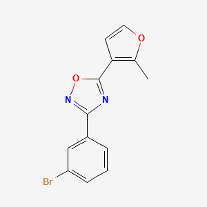 molecular formula C13H9BrN2O2 B5455039 3-(3-Bromophenyl)-5-(2-methylfuran-3-yl)-1,2,4-oxadiazole 