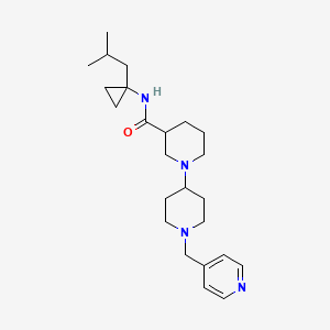 molecular formula C24H38N4O B5455059 N-(1-isobutylcyclopropyl)-1'-(pyridin-4-ylmethyl)-1,4'-bipiperidine-3-carboxamide 