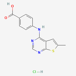 molecular formula C14H12ClN3O2S B5455062 4-[(6-methylthieno[2,3-d]pyrimidin-4-yl)amino]benzoic acid hydrochloride 