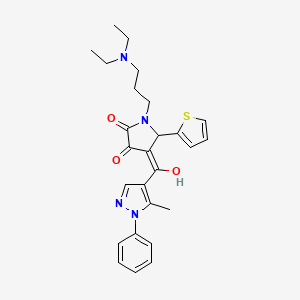 molecular formula C26H30N4O3S B5455086 1-[3-(diethylamino)propyl]-3-hydroxy-4-[(5-methyl-1-phenyl-1H-pyrazol-4-yl)carbonyl]-5-(2-thienyl)-1,5-dihydro-2H-pyrrol-2-one 