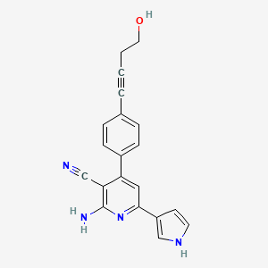 2-amino-4-[4-(4-hydroxybut-1-yn-1-yl)phenyl]-6-(1H-pyrrol-3-yl)nicotinonitrile