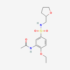 molecular formula C15H22N2O5S B5455109 N-{2-ethoxy-5-[(tetrahydrofuran-2-ylmethyl)sulfamoyl]phenyl}acetamide 