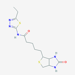 molecular formula C14H21N5O2S2 B5455112 N-(5-ethyl-1,3,4-thiadiazol-2-yl)-5-(2-oxohexahydro-1H-thieno[3,4-d]imidazol-4-yl)pentanamide 