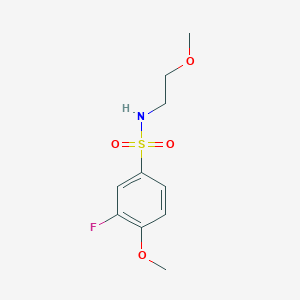 molecular formula C10H14FNO4S B5455128 3-fluoro-4-methoxy-N-(2-methoxyethyl)benzenesulfonamide 