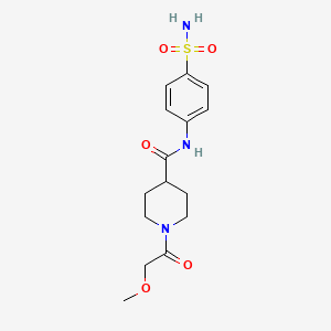 molecular formula C15H21N3O5S B5455141 N-[4-(AMINOSULFONYL)PHENYL]-1-(2-METHOXYACETYL)-4-PIPERIDINECARBOXAMIDE 