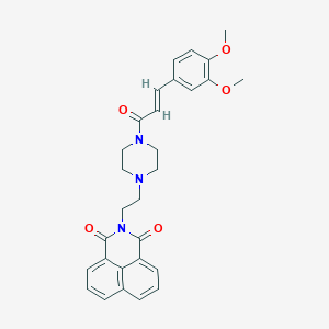 molecular formula C29H29N3O5 B5455148 2-[2-[4-[(E)-3-(3,4-dimethoxyphenyl)prop-2-enoyl]piperazin-1-yl]ethyl]benzo[de]isoquinoline-1,3-dione 