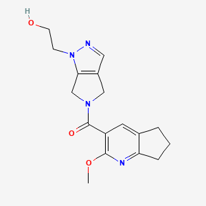 2-[5-[(2-methoxy-6,7-dihydro-5H-cyclopenta[b]pyridin-3-yl)carbonyl]-5,6-dihydropyrrolo[3,4-c]pyrazol-1(4H)-yl]ethanol