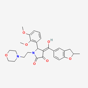 (4E)-5-(2,3-dimethoxyphenyl)-4-[hydroxy-(2-methyl-2,3-dihydro-1-benzofuran-5-yl)methylidene]-1-(2-morpholin-4-ylethyl)pyrrolidine-2,3-dione