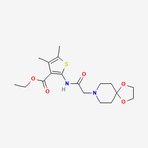 ethyl 2-[(1,4-dioxa-8-azaspiro[4.5]dec-8-ylacetyl)amino]-4,5-dimethyl-3-thiophenecarboxylate