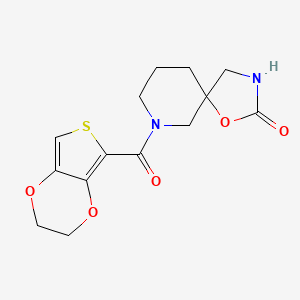 molecular formula C14H16N2O5S B5455222 7-(2,3-dihydrothieno[3,4-b][1,4]dioxin-5-ylcarbonyl)-1-oxa-3,7-diazaspiro[4.5]decan-2-one 