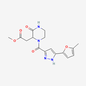 methyl (1-{[3-(5-methyl-2-furyl)-1H-pyrazol-5-yl]carbonyl}-3-oxopiperazin-2-yl)acetate