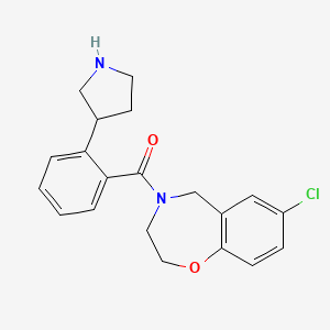 molecular formula C20H21ClN2O2 B5455231 7-chloro-4-[2-(3-pyrrolidinyl)benzoyl]-2,3,4,5-tetrahydro-1,4-benzoxazepine hydrochloride 