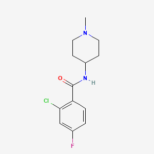 molecular formula C13H16ClFN2O B5455275 2-chloro-4-fluoro-N-(1-methyl-4-piperidinyl)benzamide 