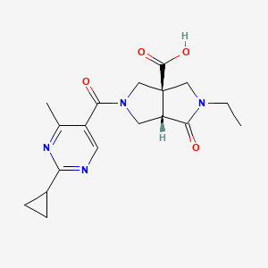 (3aR*,6aS*)-5-[(2-cyclopropyl-4-methylpyrimidin-5-yl)carbonyl]-2-ethyl-1-oxohexahydropyrrolo[3,4-c]pyrrole-3a(1H)-carboxylic acid