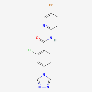 molecular formula C14H9BrClN5O B5455310 N-(5-bromopyridin-2-yl)-2-chloro-4-(1,2,4-triazol-4-yl)benzamide 