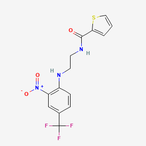 molecular formula C14H12F3N3O3S B5455312 N-(2-{[2-nitro-4-(trifluoromethyl)phenyl]amino}ethyl)thiophene-2-carboxamide 