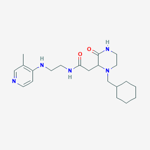 2-[1-(cyclohexylmethyl)-3-oxo-2-piperazinyl]-N-{2-[(3-methyl-4-pyridinyl)amino]ethyl}acetamide