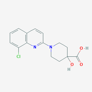 molecular formula C15H15ClN2O3 B5455408 1-(8-chloroquinolin-2-yl)-4-hydroxypiperidine-4-carboxylic acid 