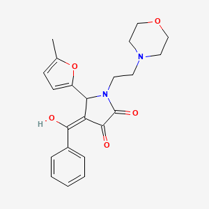 molecular formula C22H24N2O5 B5455433 4-BENZOYL-3-HYDROXY-5-(5-METHYLFURAN-2-YL)-1-[2-(MORPHOLIN-4-YL)ETHYL]-2,5-DIHYDRO-1H-PYRROL-2-ONE 