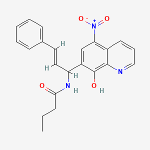 N-[(2E)-1-(8-Hydroxy-5-nitroquinolin-7-YL)-3-phenylprop-2-EN-1-YL]butanamide