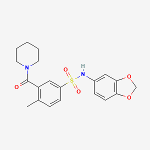 N-1,3-benzodioxol-5-yl-4-methyl-3-(piperidin-1-ylcarbonyl)benzenesulfonamide