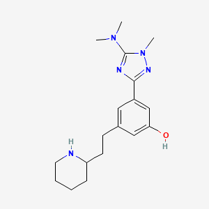 3-[5-(dimethylamino)-1-methyl-1H-1,2,4-triazol-3-yl]-5-(2-piperidin-2-ylethyl)phenol