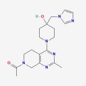 1-(7-acetyl-2-methyl-5,6,7,8-tetrahydropyrido[3,4-d]pyrimidin-4-yl)-4-(1H-imidazol-1-ylmethyl)piperidin-4-ol