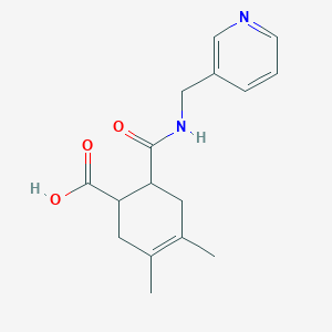 molecular formula C16H20N2O3 B5455500 3,4-Dimethyl-6-[(pyridin-3-ylmethyl)carbamoyl]cyclohex-3-ene-1-carboxylic acid 