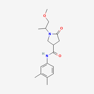 molecular formula C17H24N2O3 B5455509 N-(3,4-dimethylphenyl)-1-(2-methoxy-1-methylethyl)-5-oxo-3-pyrrolidinecarboxamide 