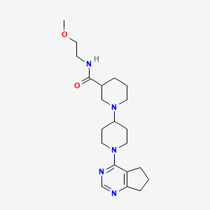 molecular formula C21H33N5O2 B5455542 1'-(6,7-dihydro-5H-cyclopenta[d]pyrimidin-4-yl)-N-(2-methoxyethyl)-1,4'-bipiperidine-3-carboxamide 