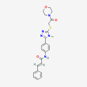 (E)-N-[4-[4-methyl-5-(2-morpholin-4-yl-2-oxoethyl)sulfanyl-1,2,4-triazol-3-yl]phenyl]-3-phenylprop-2-enamide