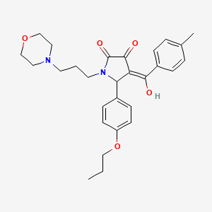 molecular formula C28H34N2O5 B5455561 3-Hydroxy-4-(4-methylbenzoyl)-1-(3-morpholinopropyl)-5-(4-propoxyphenyl)-1H-pyrrol-2(5H)-one CAS No. 618074-62-7