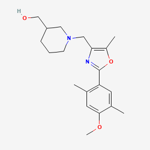 molecular formula C20H28N2O3 B5455566 (1-{[2-(4-methoxy-2,5-dimethylphenyl)-5-methyl-1,3-oxazol-4-yl]methyl}piperidin-3-yl)methanol 