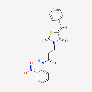 3-(5-benzylidene-4-oxo-2-thioxo-1,3-thiazolidin-3-yl)-N-(2-nitrophenyl)propanamide