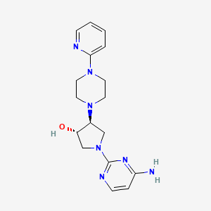 molecular formula C17H23N7O B5455582 (3S*,4S*)-1-(4-amino-2-pyrimidinyl)-4-[4-(2-pyridinyl)-1-piperazinyl]-3-pyrrolidinol 