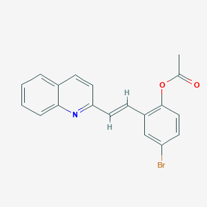 molecular formula C19H14BrNO2 B5455624 4-溴-2-[2-(2-喹啉基)乙烯基]苯基乙酸酯 